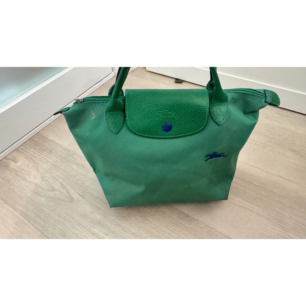 Authentic Longchamp Le Pliage Club Small Short Handle Tote Bag Green Nylon